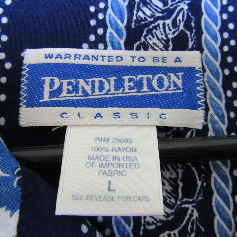 Pendleton Shirt Blue Button Up Collared Long Slee… - image 4